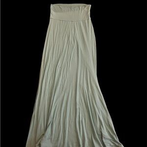 Elegant Strapless Maxi Dress - Light Green